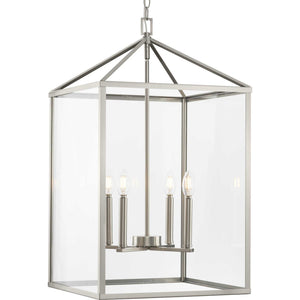 Progress Lighting - P500441-009 - Four Light Foyer Pendant - Hillcrest - Brushed Nickel