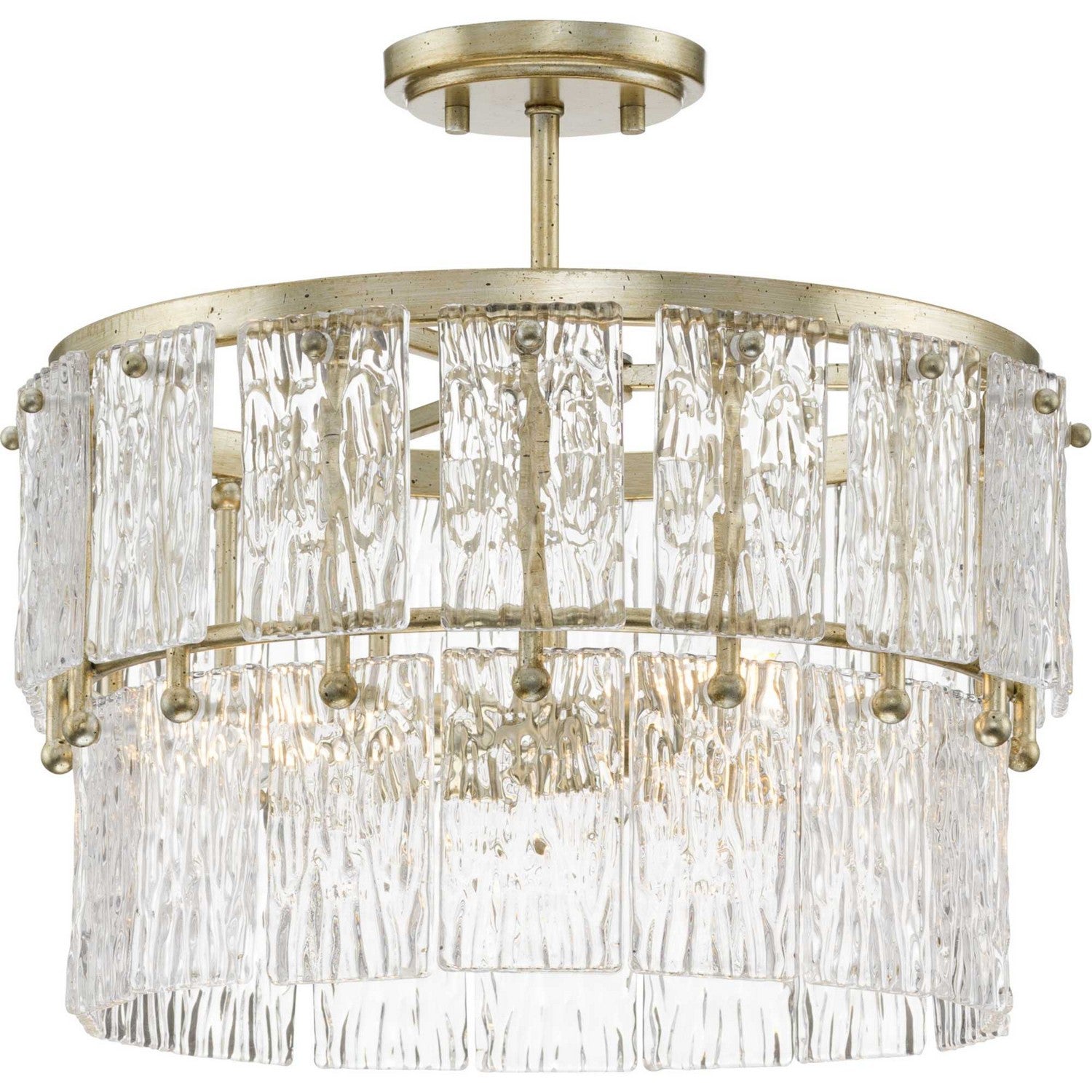 Progress Lighting - P500443-176 - Three Light Pendant - Chevall - Gilded Silver