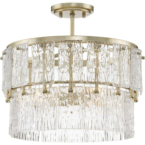 Progress Lighting - P500443-176 - Three Light Pendant - Chevall - Gilded Silver