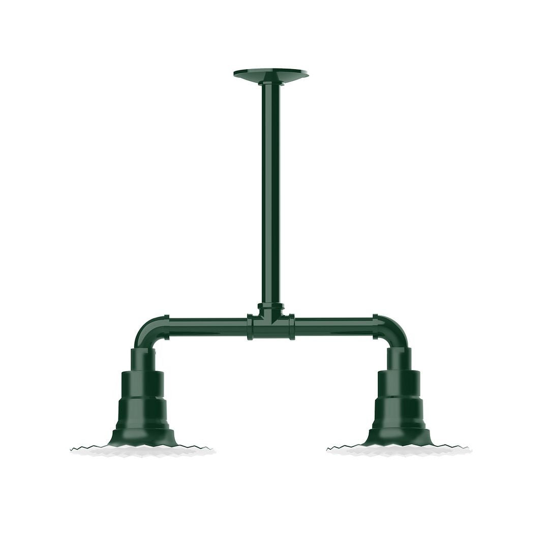 Montclair Light Works - MSB157-42-T24-G05 - Two Light Pendant - Radial - Forest Green