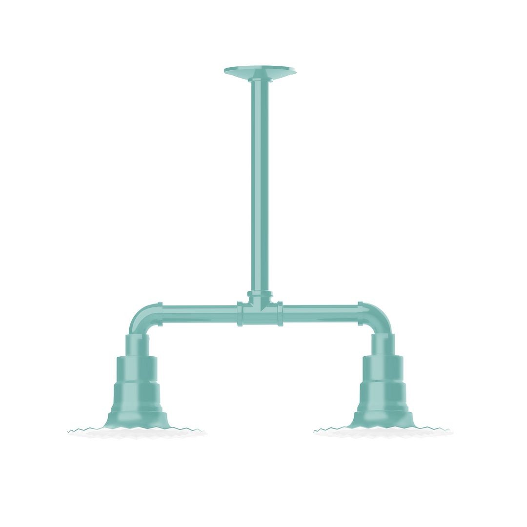 Montclair Light Works - MSB157-48-G05 - Two Light Pendant - Radial - Sea Green