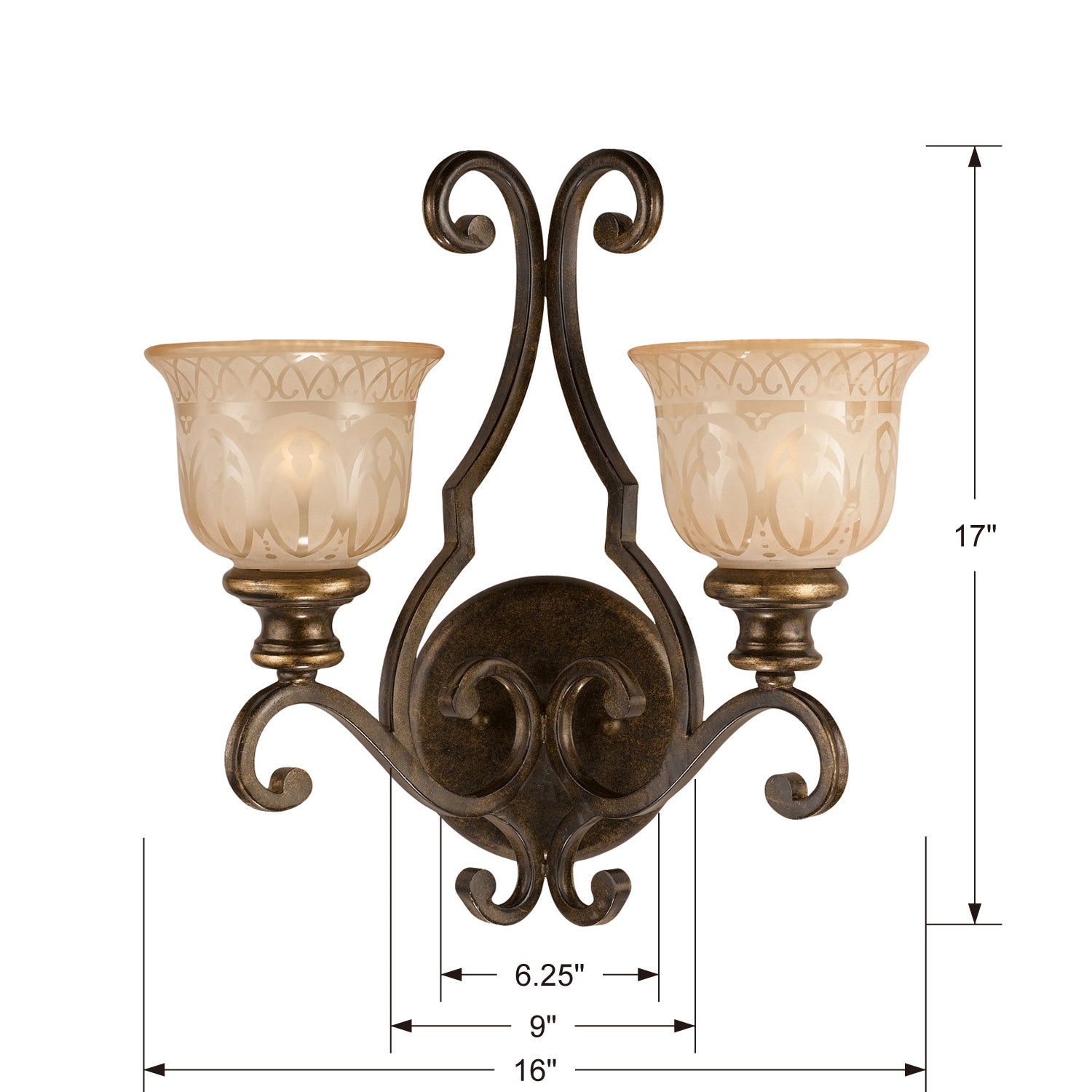 Crystorama - 7402-BU - Two Light Wall Sconce - Norwalk - Bronze Umber