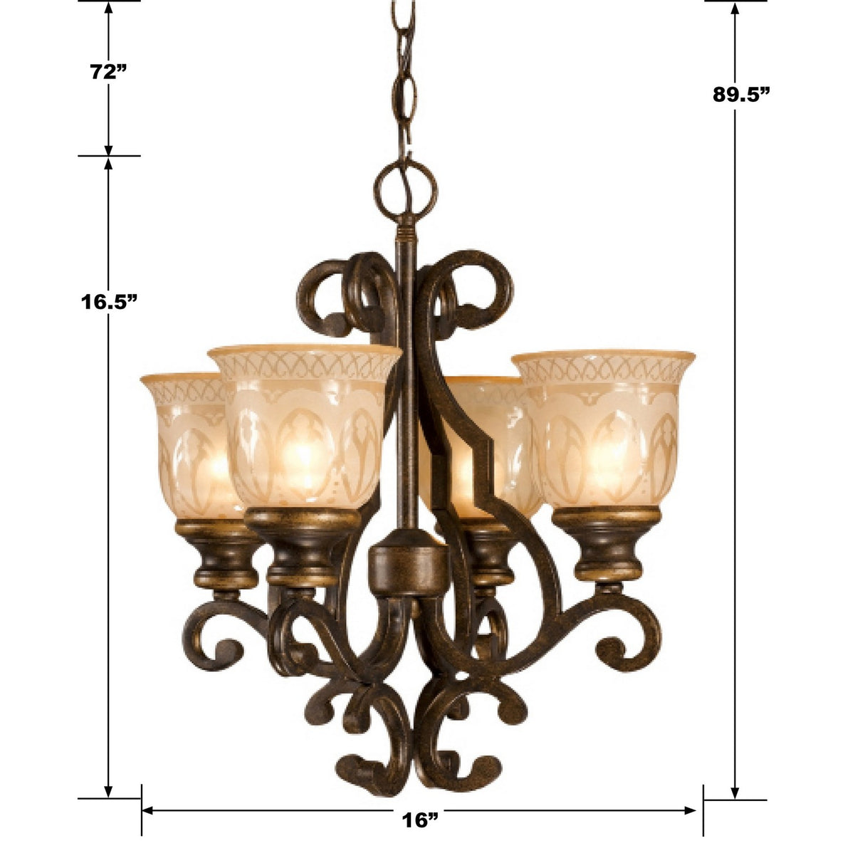 Crystorama - 7404-BU - Four Light Mini Chandelier - Norwalk - Bronze Umber