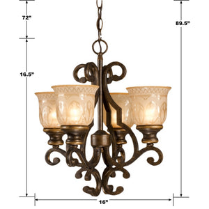 Crystorama - 7404-BU - Four Light Mini Chandelier - Norwalk - Bronze Umber