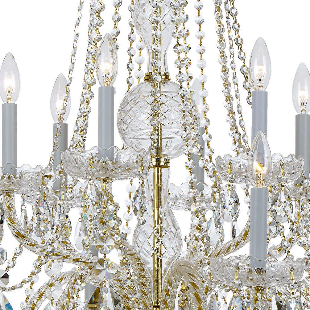 Crystorama - 1112-PB-CL-MWP - 12 Light Chandelier - Traditional Crystal - Polished Brass