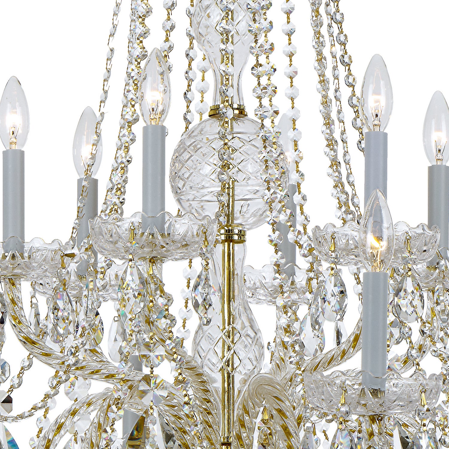 Crystorama - 1112-PB-CL-MWP - 12 Light Chandelier - Traditional Crystal - Polished Brass