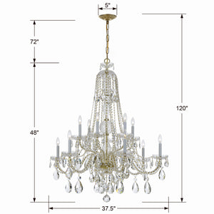 Crystorama - 1112-PB-CL-MWP - 12 Light Chandelier - Traditional Crystal - Polished Brass