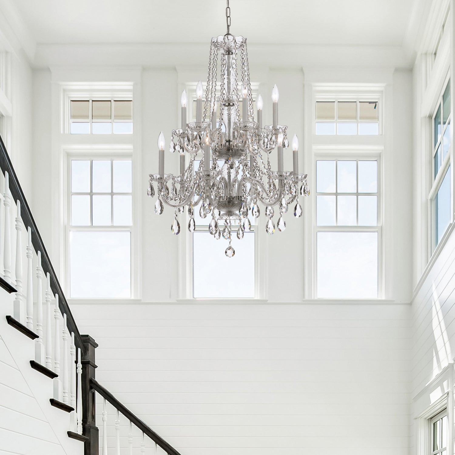 Crystorama - 1137-CH-CL-MWP - 12 Light Chandelier - Traditional Crystal - Polished Chrome