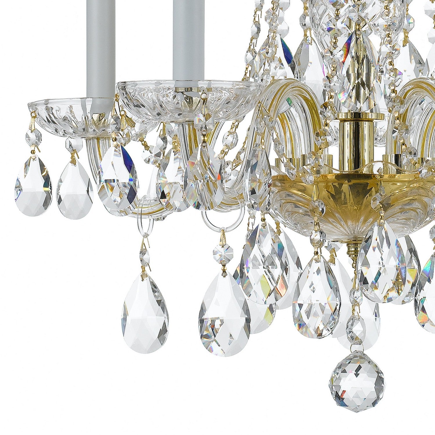 Crystorama - 1061-PB-CL-MWP - Five Light Mini Chandelier - Traditional Crystal - Polished Brass