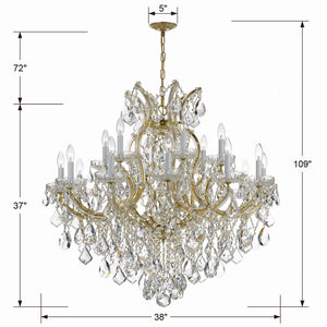 Crystorama - 4418-GD-CL-MWP - 19 Light Chandelier - Maria Theresa - Gold