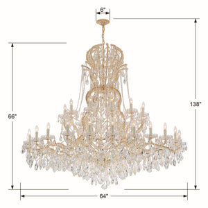 Crystorama - 4460-GD-CL-MWP - 37 Light Chandelier - Maria Theresa - Gold