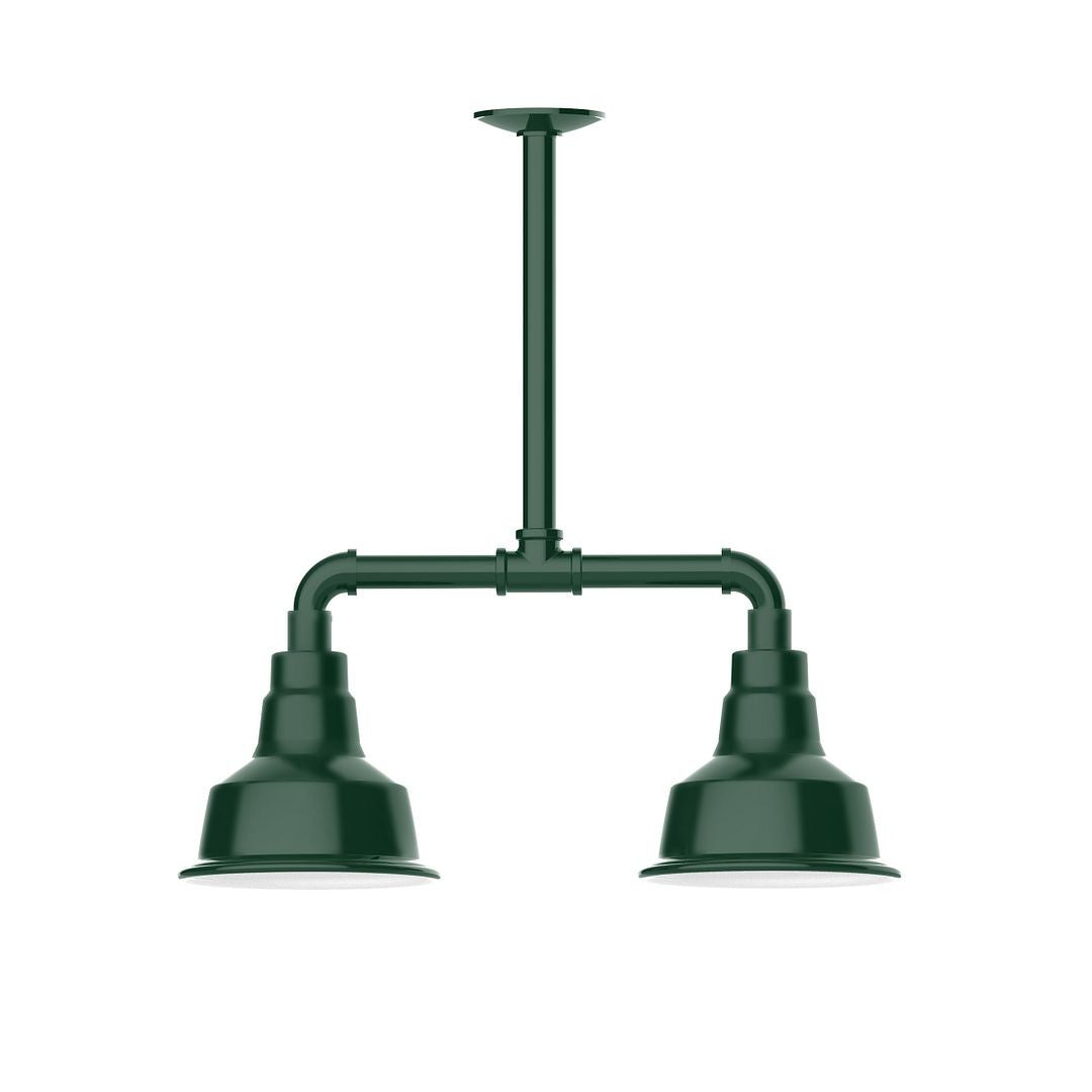 Montclair Light Works - MSB180-42-G06 - Two Light Pendant - Warehouse - Forest Green