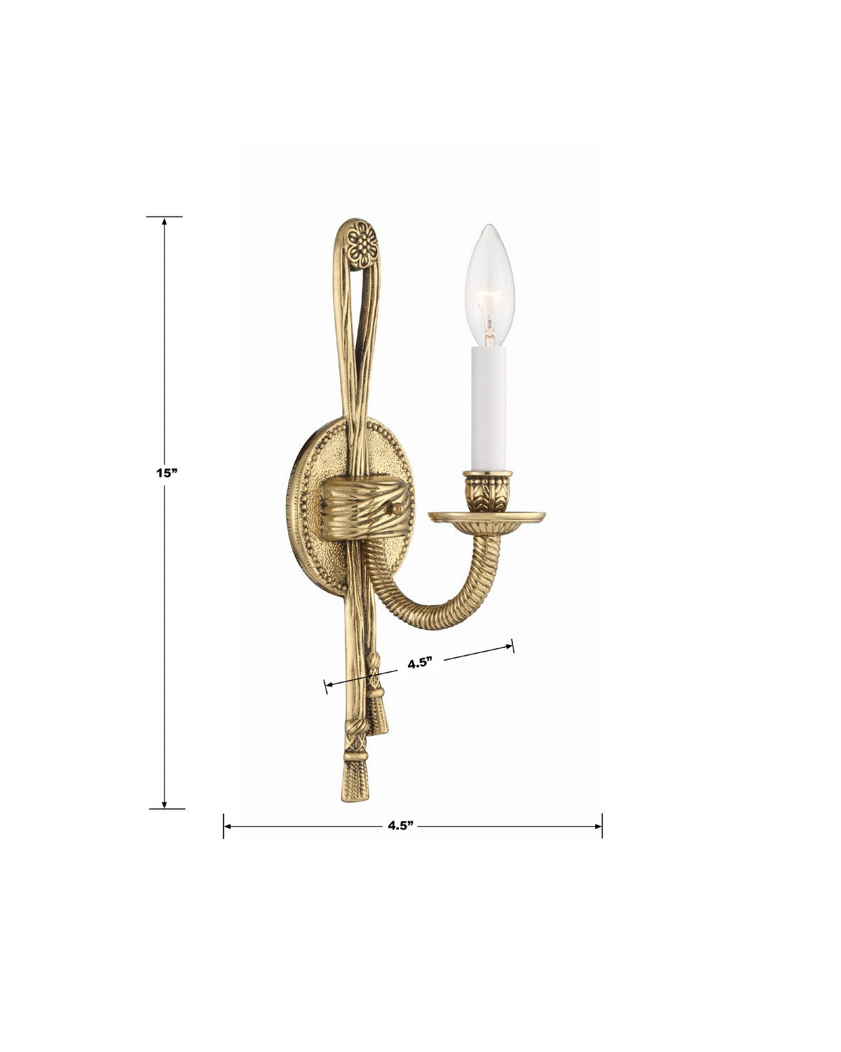 Crystorama - 651-OB - One Light Wall Sconce - Cast Brass Wall Mount - Olde Brass