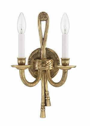 Crystorama - 650-OB - Two Light Wall Sconce - Cast Brass Wall Mount - Olde Brass