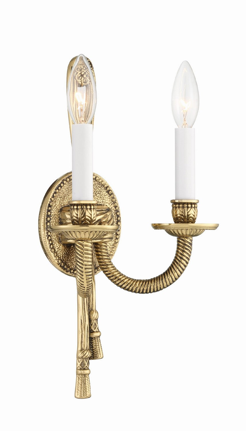 Crystorama - 650-OB - Two Light Wall Sconce - Cast Brass Wall Mount - Olde Brass