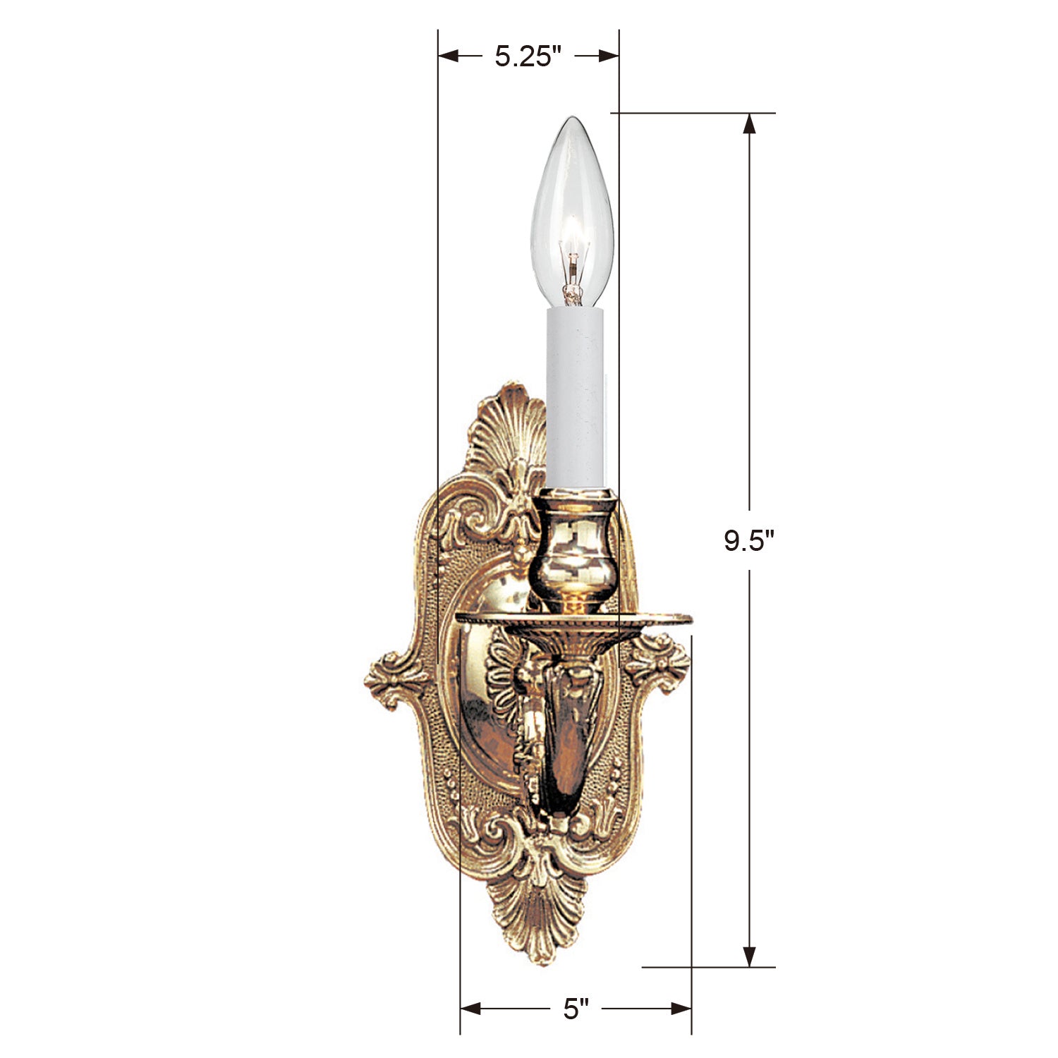 Crystorama - 641-PB - One Light Wall Sconce - Cast Brass Wall Mount - Polished Brass