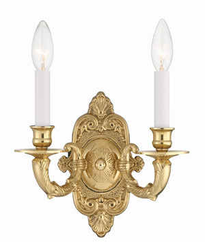 Crystorama - 642-PB - Two Light Wall Sconce - Marlowe - Polished Brass