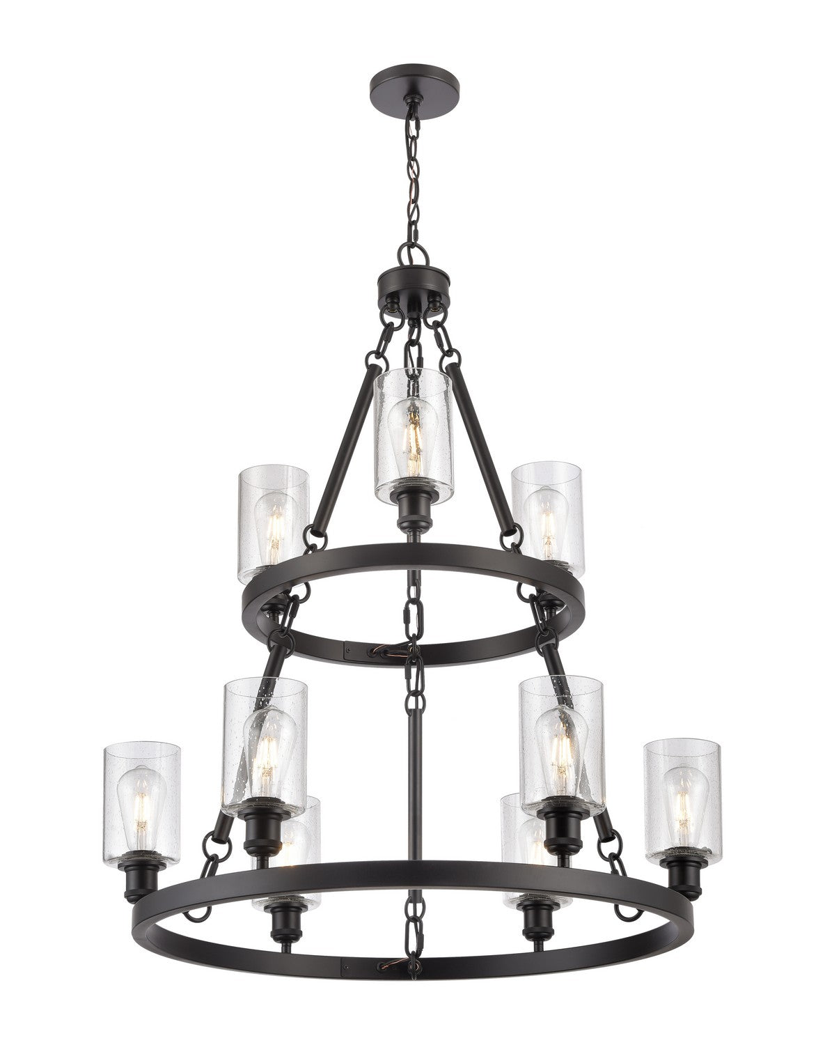 Innovations - 8203-BK-G804 - Nine Light Chandelier - Ballston - Matte Black