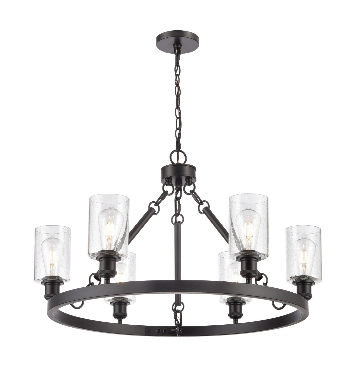 Innovations - 830-BK-G804 - Six Light Chandelier - Ballston - Matte Black