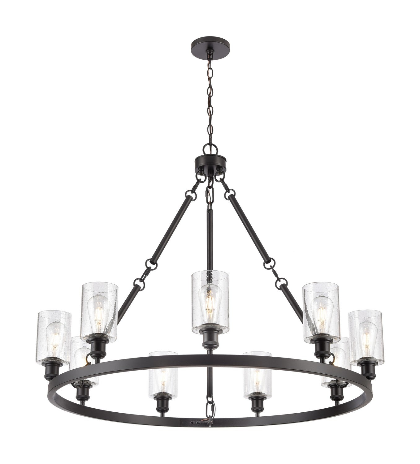 Innovations - 840-BK-G804 - Nine Light Chandelier - Ballston - Matte Black