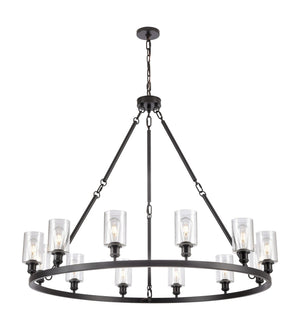 Innovations - 850-BK-G804 - 12 Light Chandelier - Ballston - Matte Black