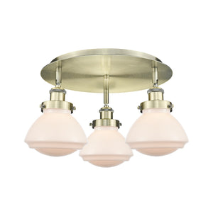 Innovations - 916-3C-AB-G321 - Three Light Flush Mount - Downtown Urban - Antique Brass