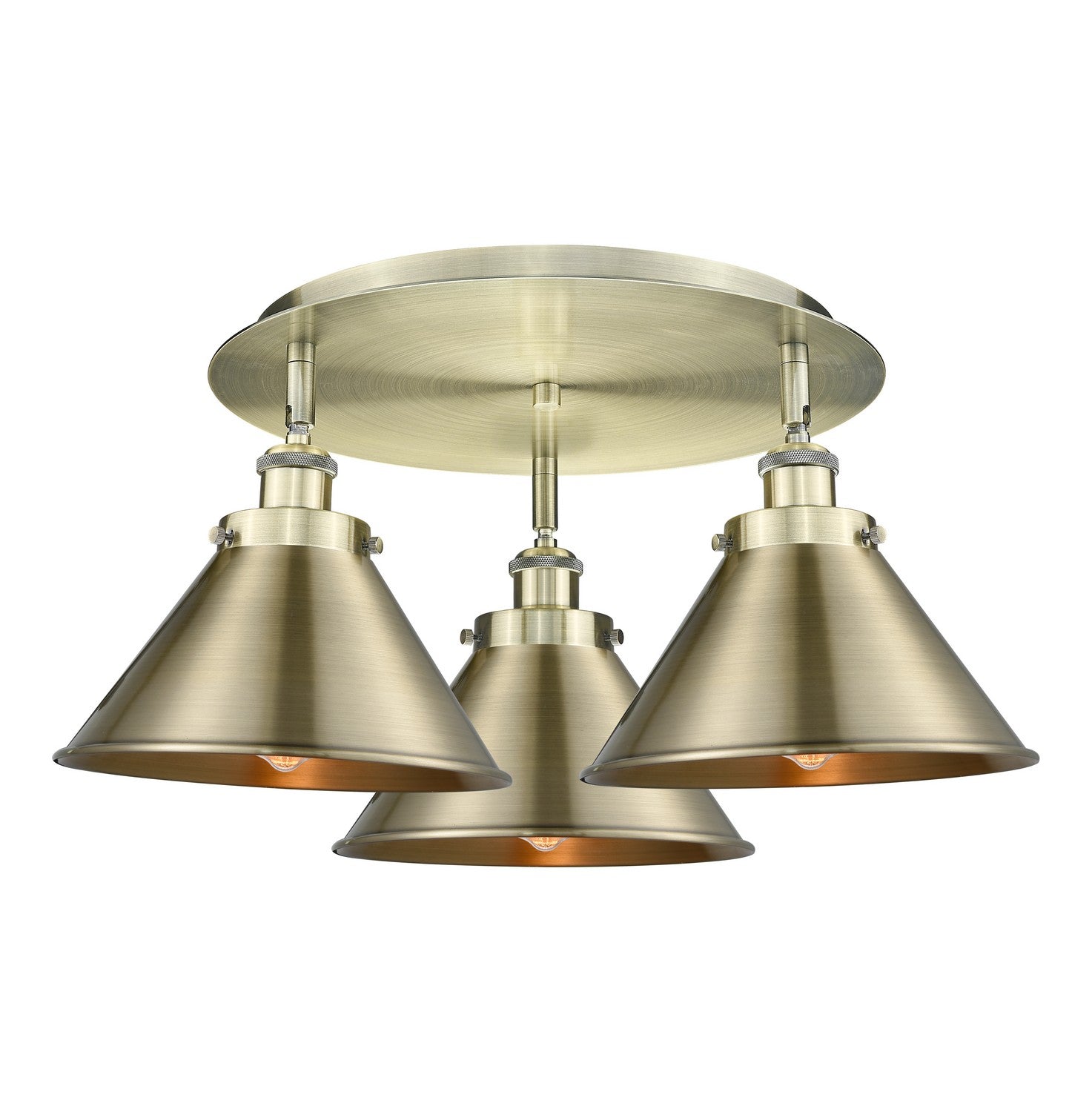 Innovations - 916-3C-AB-M10-AB - Three Light Flush Mount - Downtown Urban - Antique Brass