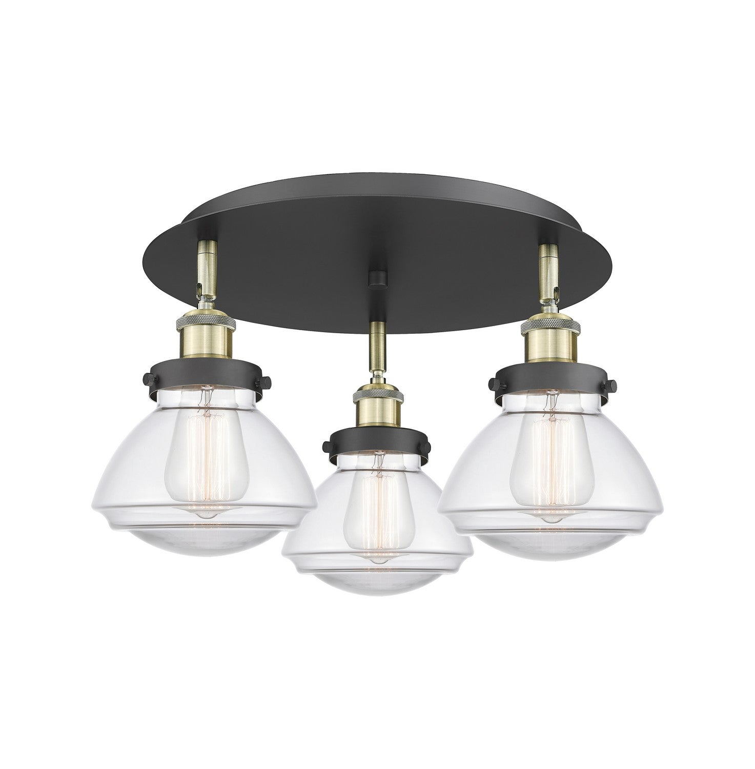 Innovations - 916-3C-BAB-G322 - Three Light Flush Mount - Downtown Urban - Black Antique Brass