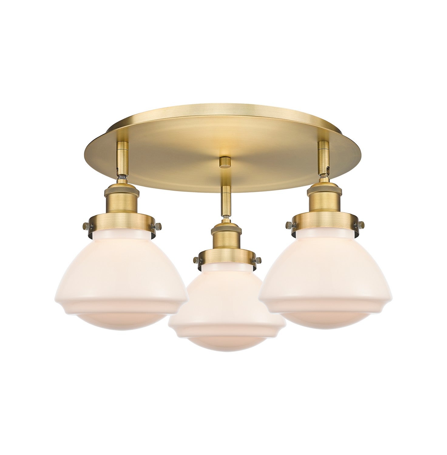 Innovations - 916-3C-BB-G321 - Three Light Flush Mount - Downtown Urban - Brushed Brass