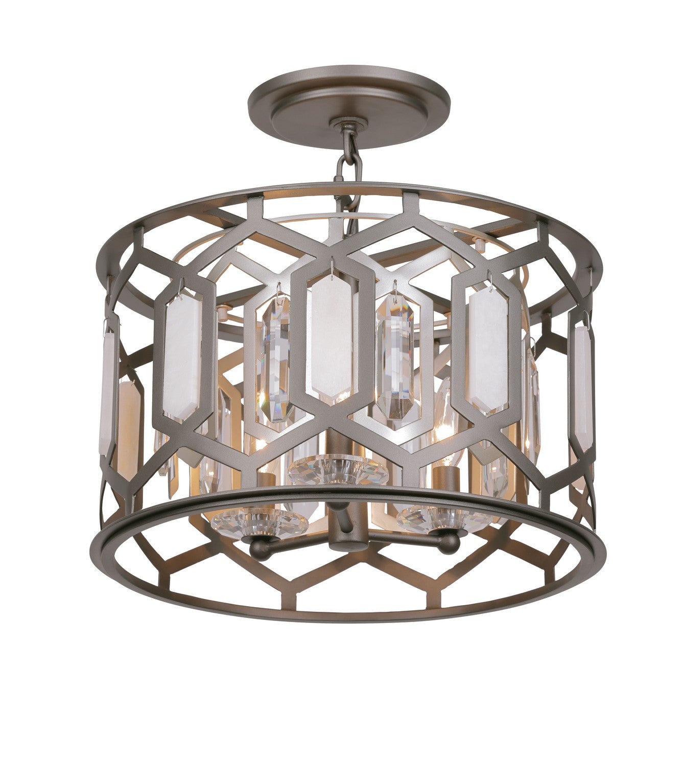 Minka-Lavery - 3585-795 - Three Light Semi Flush Mount - Hexly - Bronze & Sultry Sliver