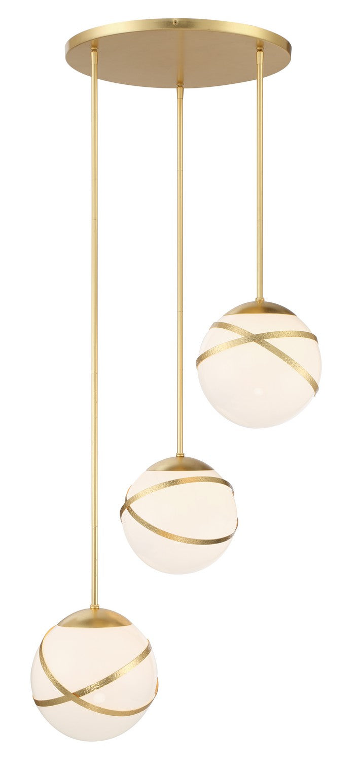Minka-Lavery - 5433-853 - Three Light Pan Pendant - Batignolles - Spring Gold Leaf