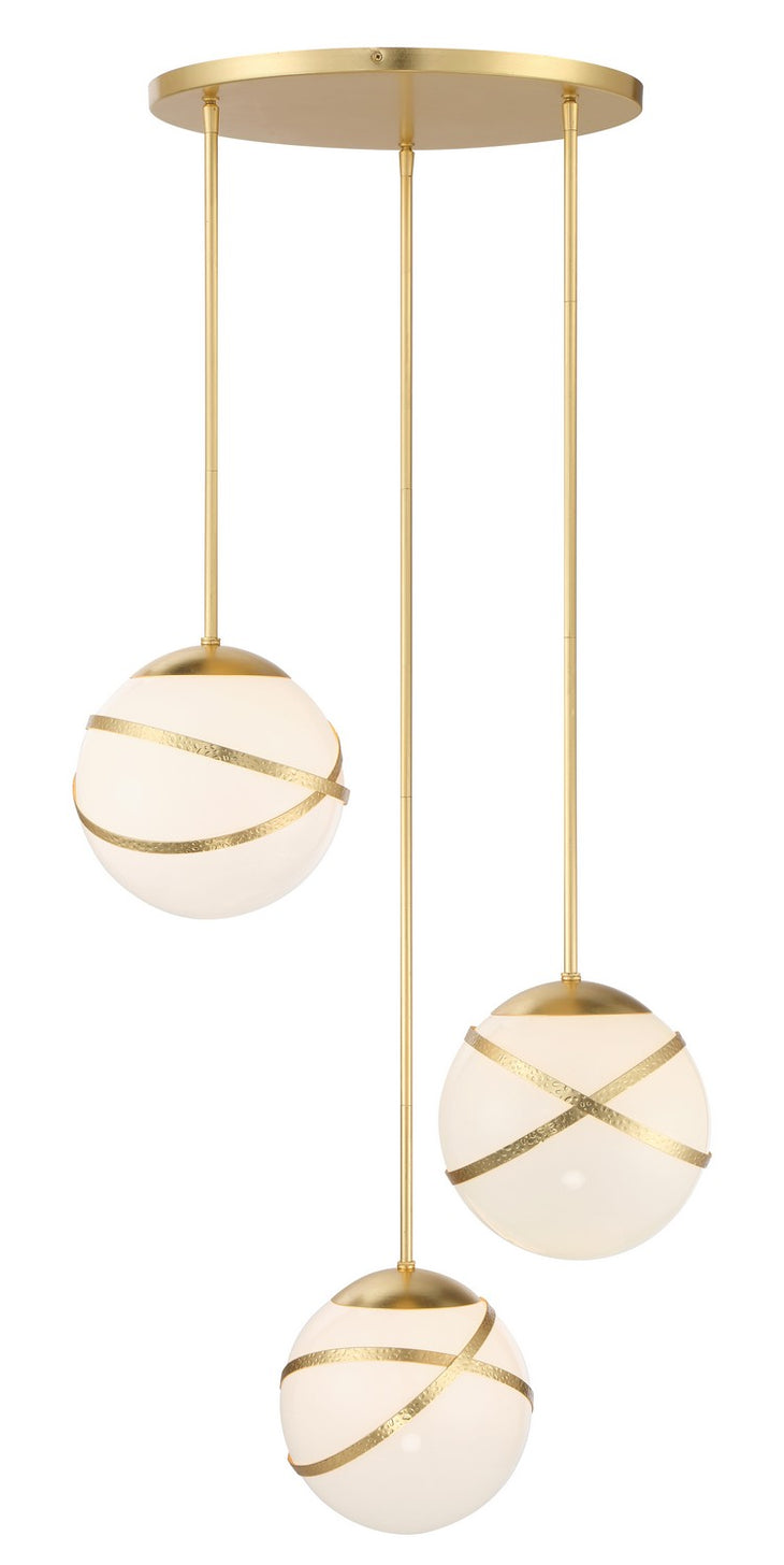 Minka-Lavery - 5433-853 - Three Light Pan Pendant - Batignolles - Spring Gold Leaf