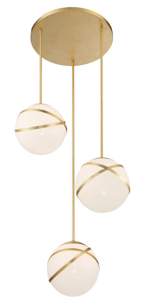 Minka-Lavery - 5433-853 - Three Light Pan Pendant - Batignolles - Spring Gold Leaf