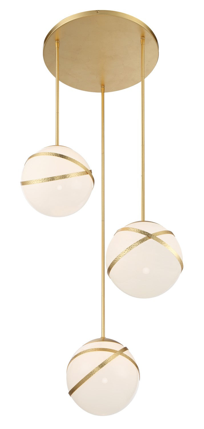 Minka-Lavery - 5433-853 - Three Light Pan Pendant - Batignolles - Spring Gold Leaf