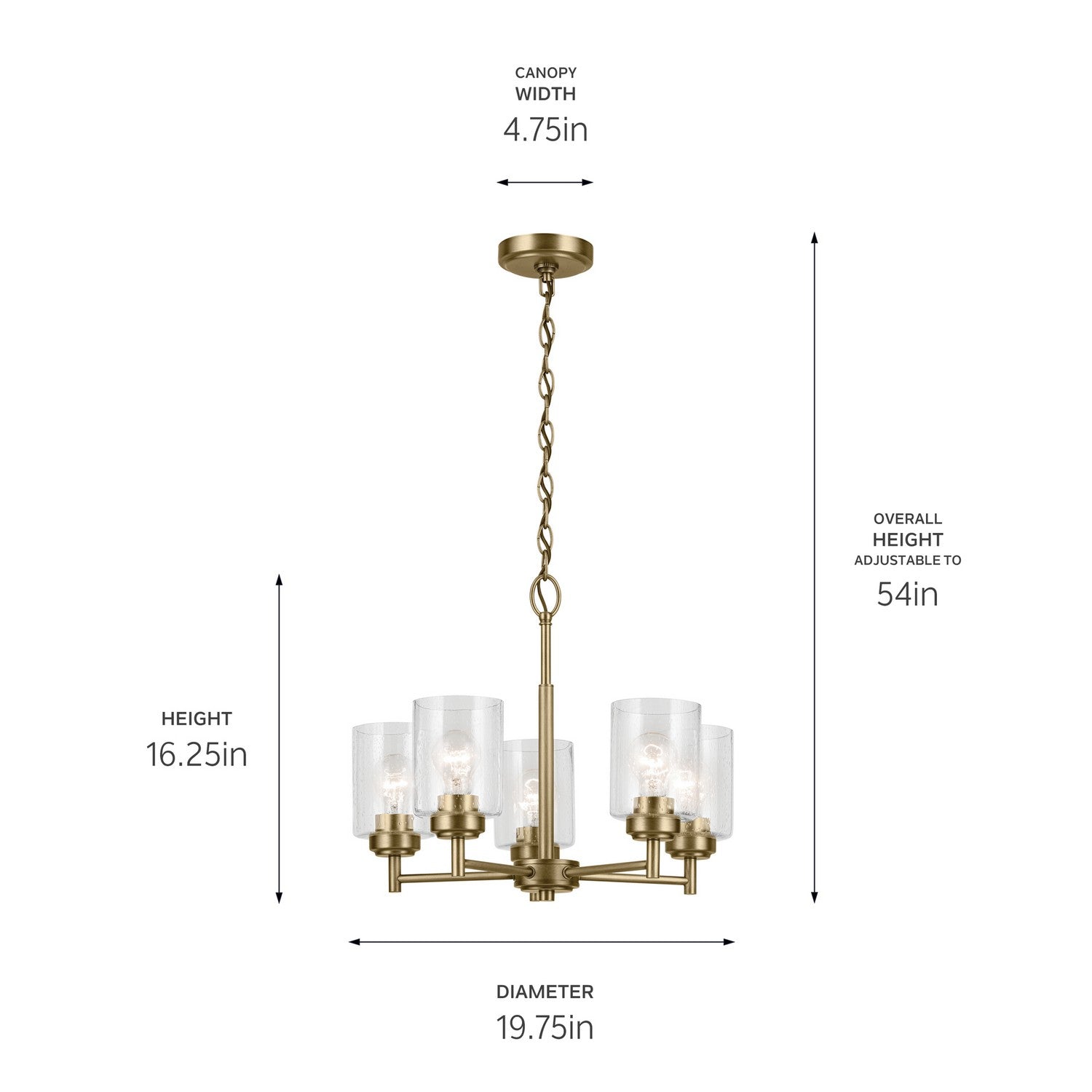 Kichler - 44030NBR - Five Light Chandelier - Winslow - Natural Brass