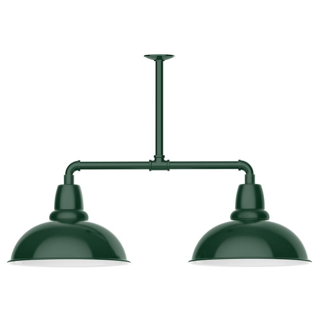 Montclair Light Works - MSD108-42-G05 - Two Light Pendant - Cafe - Forest Green