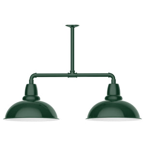 Montclair Light Works - MSD108-42-G06 - Two Light Pendant - Cafe - Forest Green