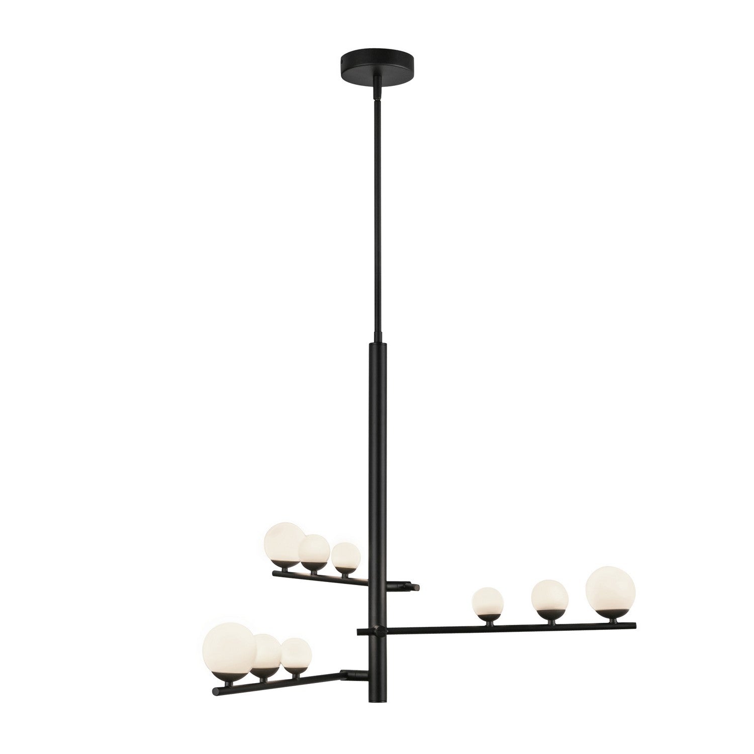 Kuzco Lighting - CH55524-BK/OP - LED Chandelier - Juniper - Black/Opal Glass