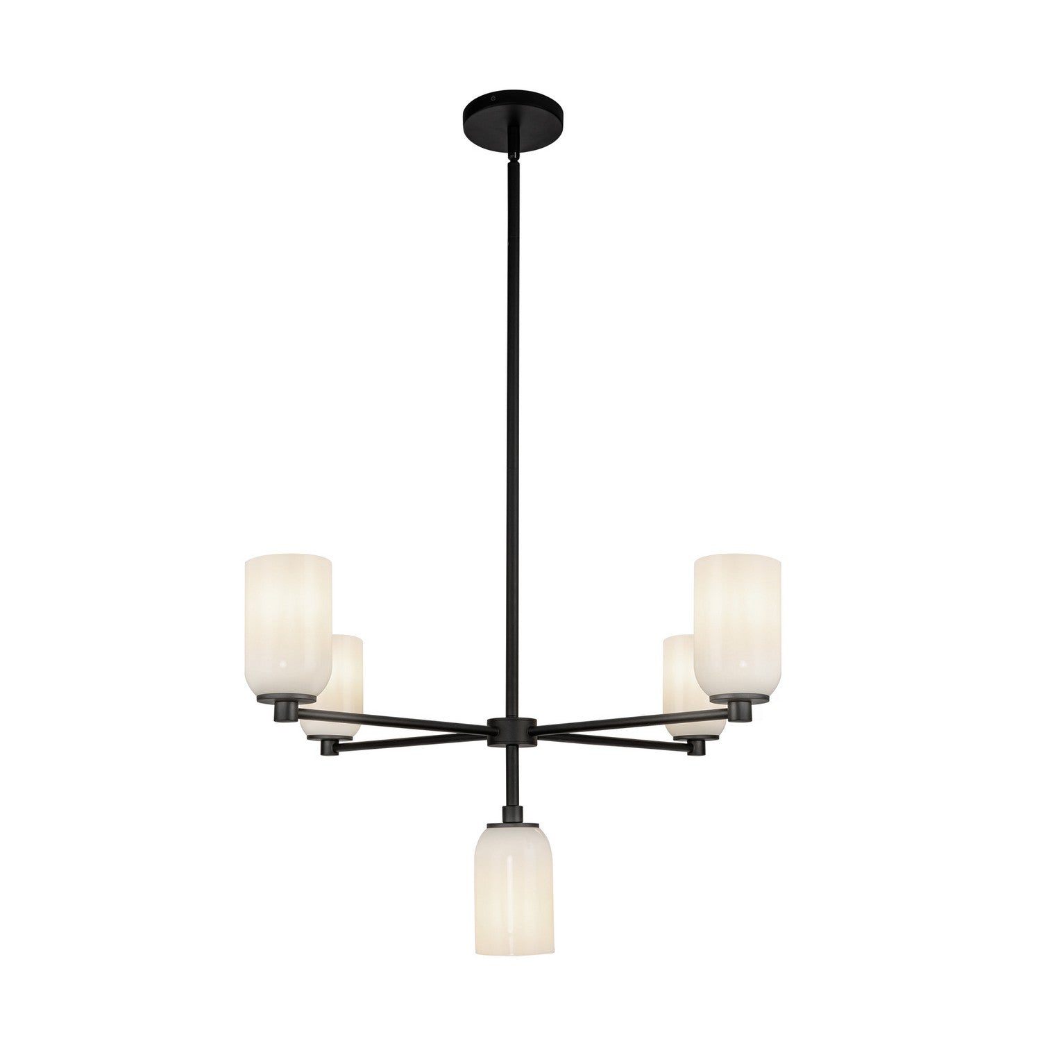 Kuzco Lighting - CH57731-BK/GO - Five Light Chandelier - Nola - Black/Glossy Opal Glass