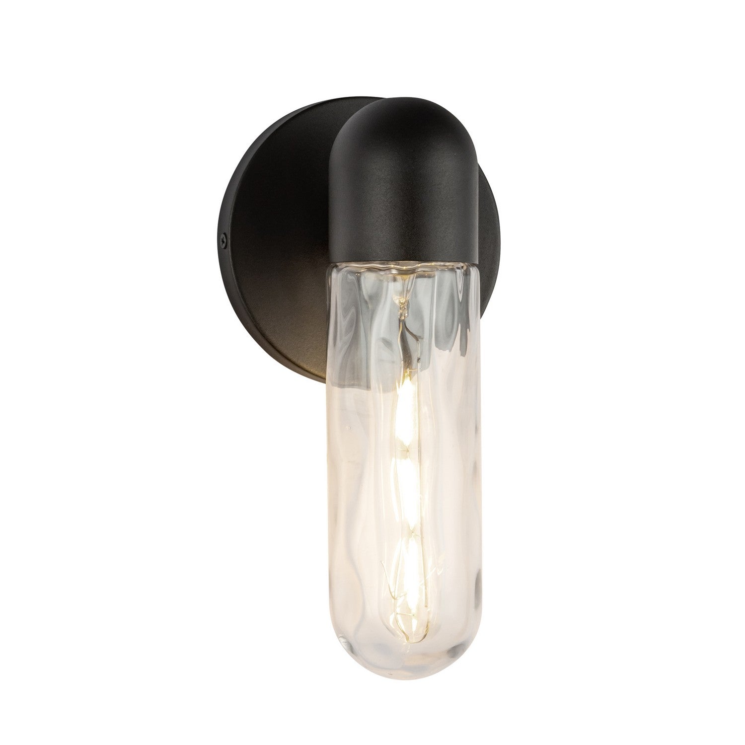 Kuzco Lighting - EW73210-BK/WC - One Light Exterior Wall Mount - Lima - Black/Clear Water Glass