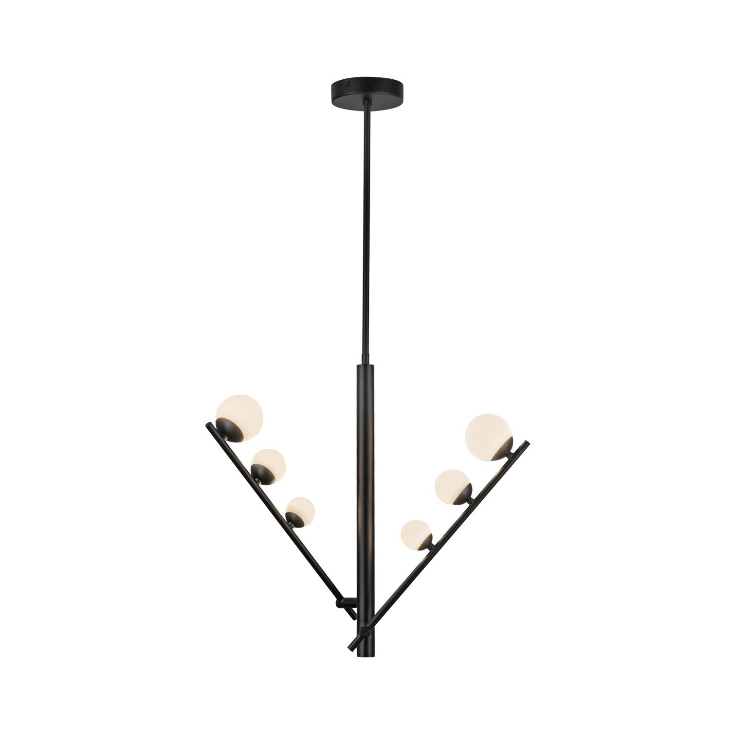 Kuzco Lighting - PD55520-BK/OP - LED Pendant - Juniper - Black/Opal Glass