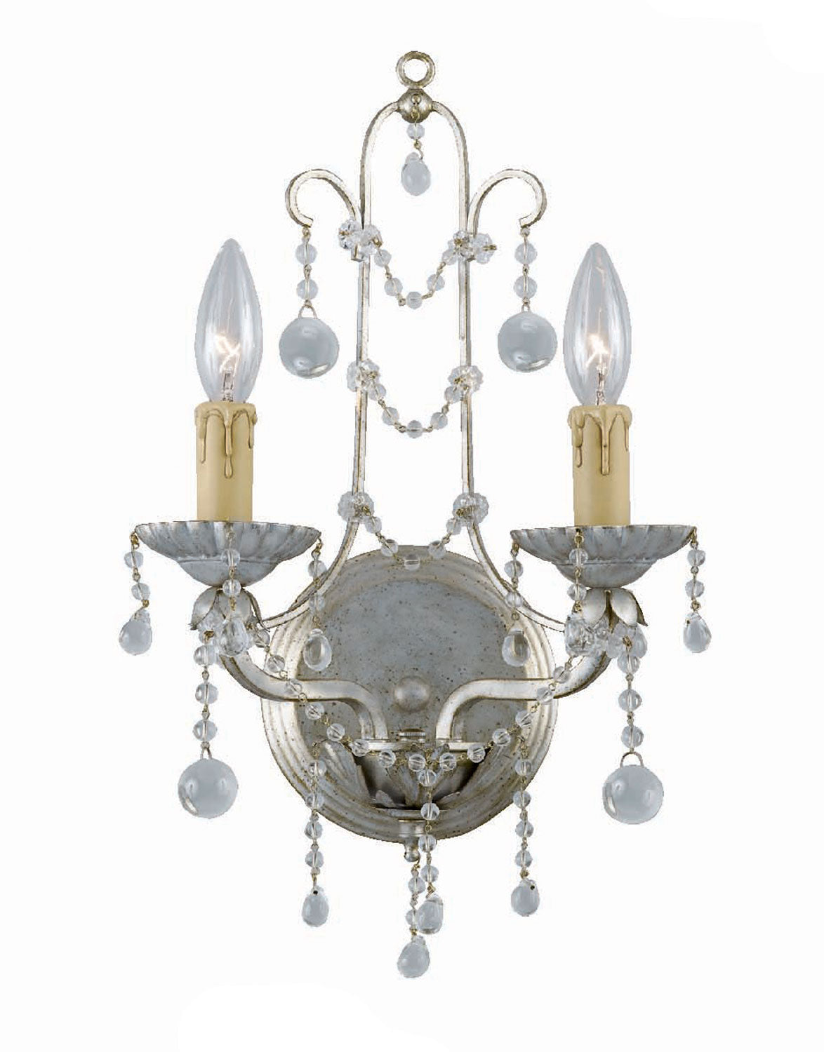 Crystorama - 4612-SL - Two Light Wall Sconce - Paris Market - Silver Leaf