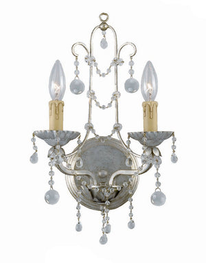 Crystorama - 4612-SL - Two Light Wall Sconce - Paris Market - Silver Leaf