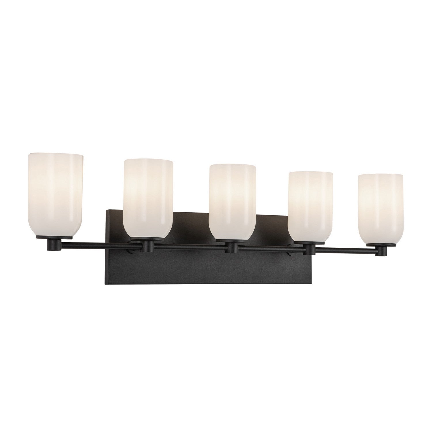 Kuzco Lighting - VL57732-BK/GO - Five Light Vanity - Nola - Black/Glossy Opal Glass