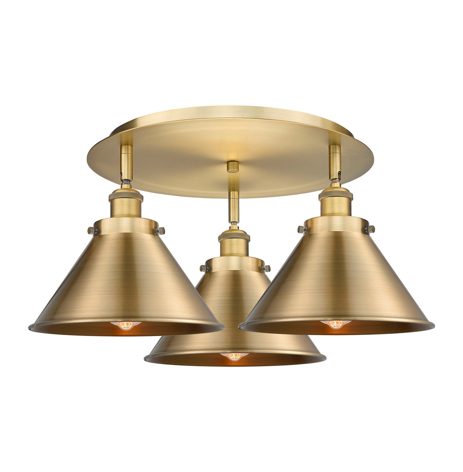 Innovations - 916-3C-BB-M10-BB - Three Light Flush Mount - Downtown Urban - Brushed Brass