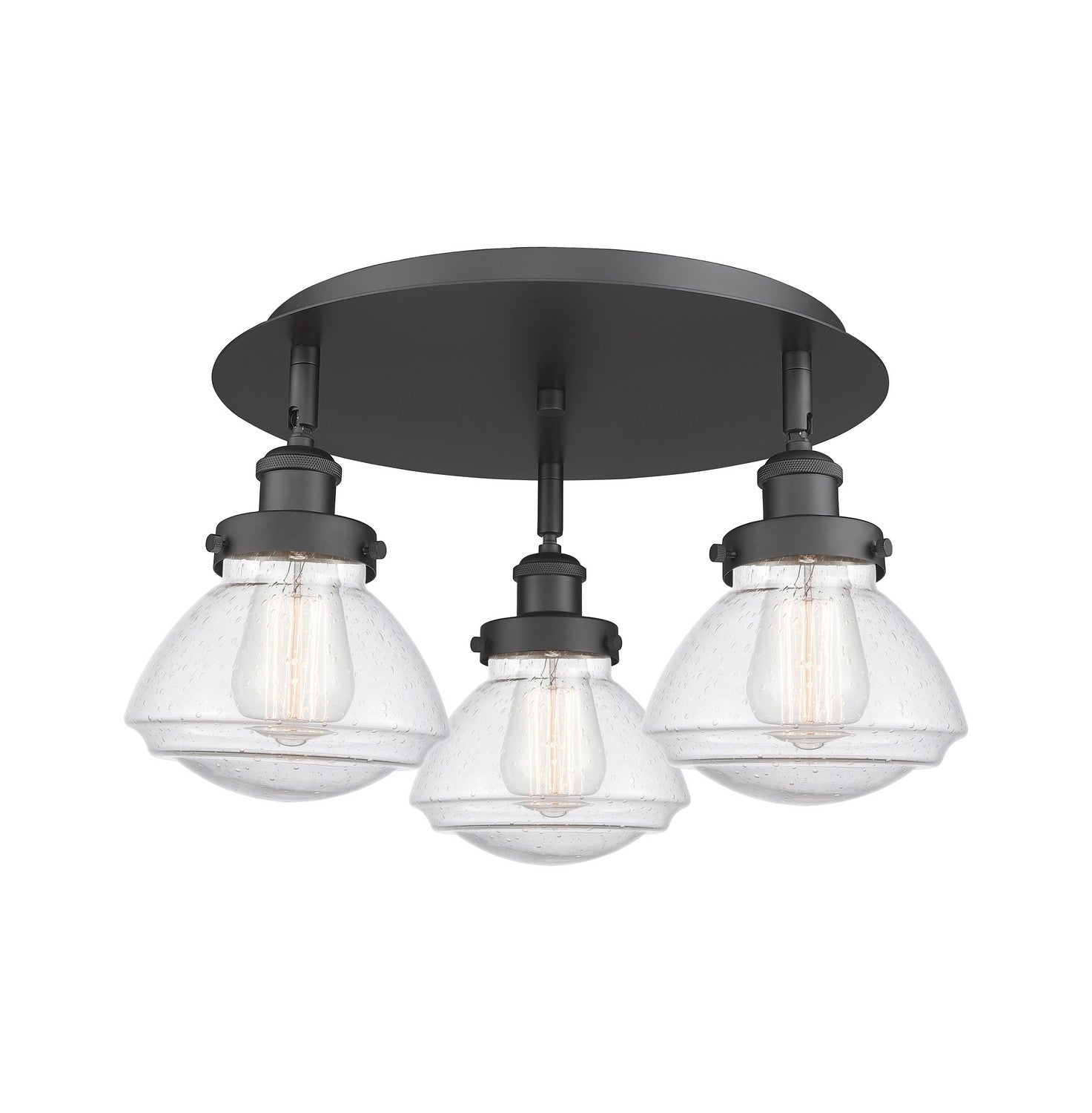 Innovations - 916-3C-BK-G324 - Three Light Flush Mount - Downtown Urban - Matte Black