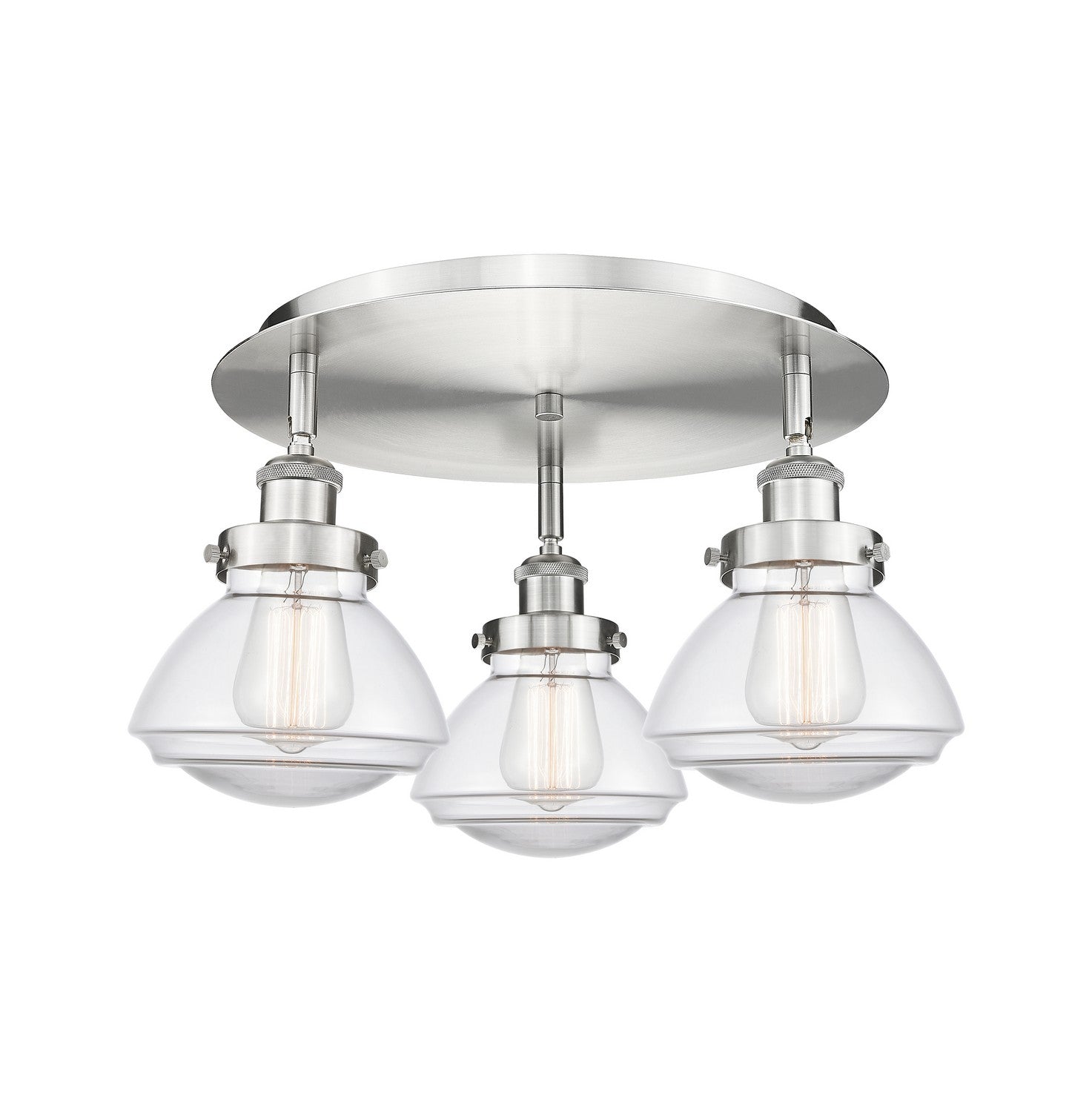 Innovations - 916-3C-SN-G322 - Three Light Flush Mount - Downtown Urban - Satin Nickel