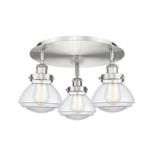 Innovations - 916-3C-SN-G322 - Three Light Flush Mount - Downtown Urban - Satin Nickel