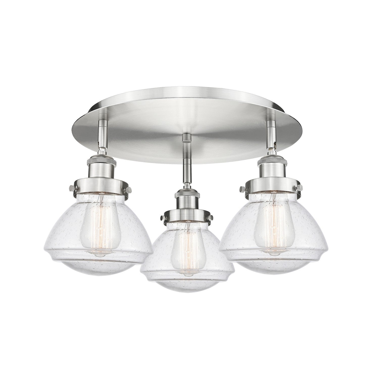 Innovations - 916-3C-SN-G324 - Three Light Flush Mount - Downtown Urban - Satin Nickel