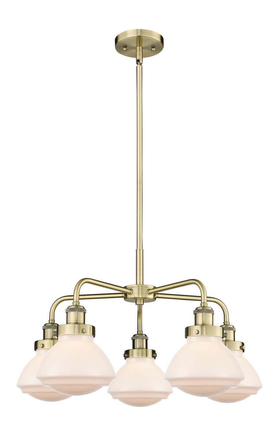 Innovations - 916-5CR-AB-G321 - Five Light Chandelier - Ballston Urban - Antique Brass